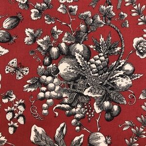 Braemore | French Country Toile Botanical Fruit Print Upholstery Fabric